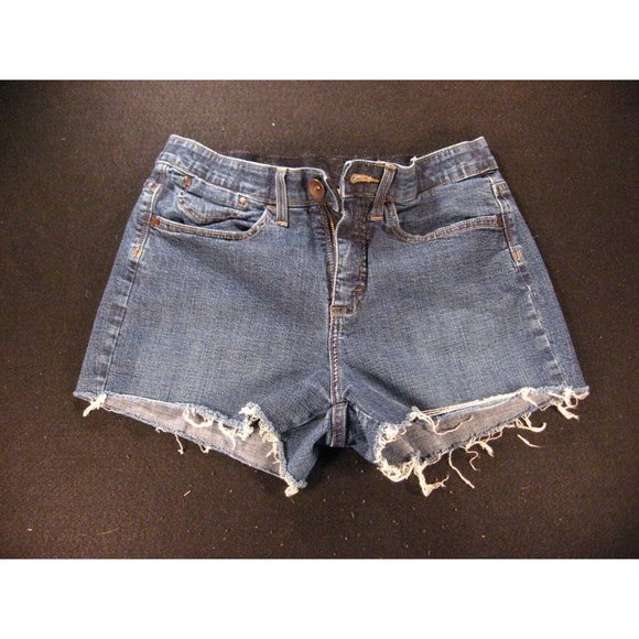 Lee COMFORT Womans CUTOFF JEANS SHORTS WAIST BAND STRETCH 8M  Daisy Dukes Blue - Picture 1 of 8